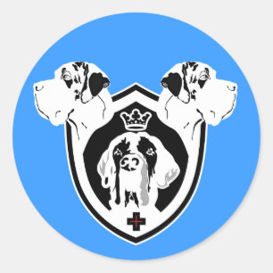 Groot Dane Wapen zwart wit Ronde Sticker