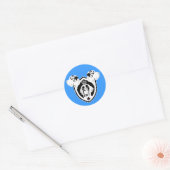 Groot Dane Wapen zwart wit Ronde Sticker (Envelop)