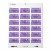 Groot dank je paarse adreslabel etiket (Full Sheet)