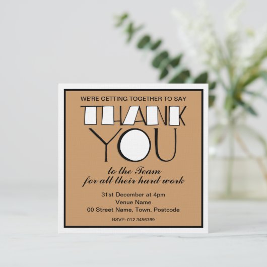 Groot Dank je wit Dank jullie uitnodiging van het (Staand voorkant)