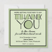 Groot Dank u groen Dank u de Uitnodiging van het T (Voorkant)