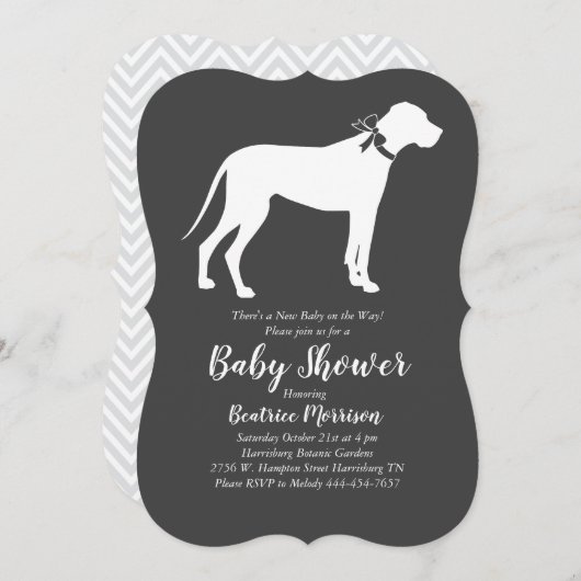 Groot Deen Hond Baby shower Genderneutraal Kaart (Voorkant / Achterkant)