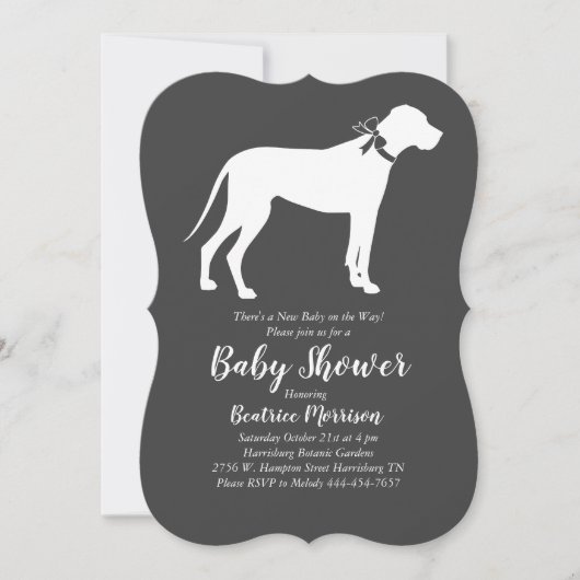 Groot Deen Hond Baby shower Genderneutraal Kaart (Voorkant)