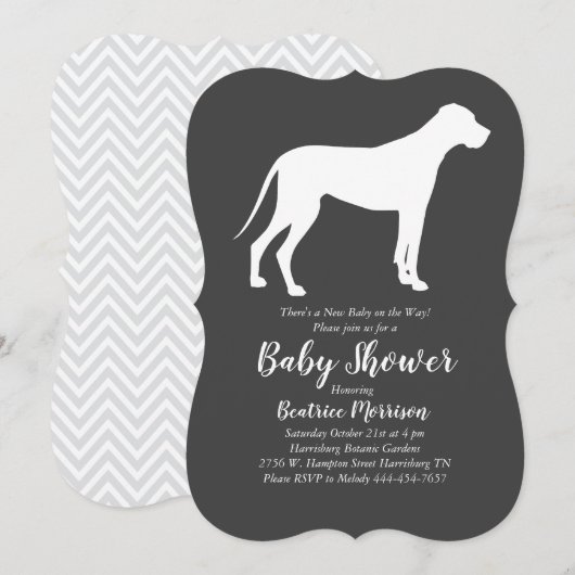 Groot Deen Hond Baby shower Genderneutraal Kaart (Voorkant / Achterkant)