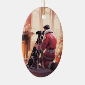 Groot Deen Kerstornament, Hond Memorial Gift Keramisch Ornament (Rechts)