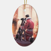 Groot Deen Kerstornament, Hond Memorial Gift Keramisch Ornament (Links)