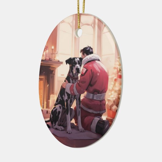 Groot Deen Kerstornament, Hond Memorial Gift Keramisch Ornament (Links)