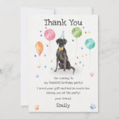 Groot Deen Puppy Dog Verjaardagsfeestje Dank je ka Kaart (Voorkant)