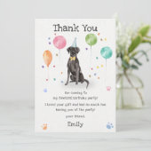 Groot Deen Puppy Dog Verjaardagsfeestje Dank je ka Kaart (Staand voorkant)
