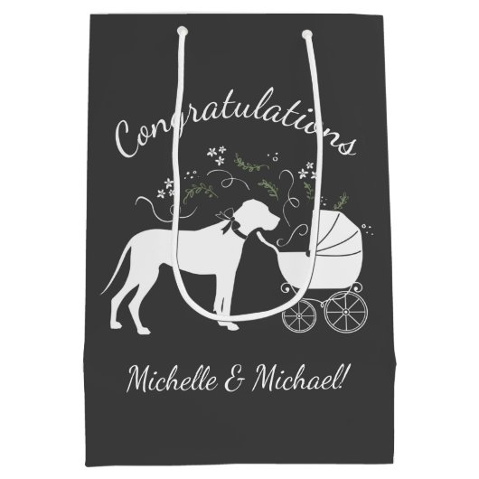 Groot Deens Baby shower Medium Cadeauzakje (Achterkant)