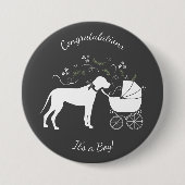 Groot Deens Baby shower Ronde Button 7,6 Cm (Voorkant)