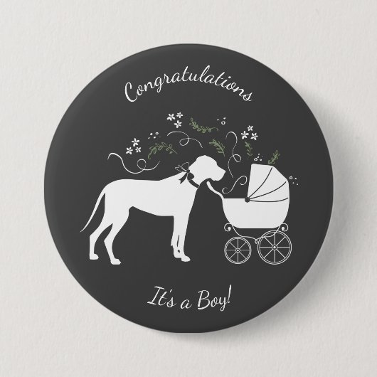 Groot Deens Baby shower Ronde Button 7,6 Cm (Voorkant)