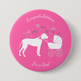 Groot Deens Baby shower Ronde Button 7,6 Cm