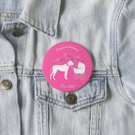 Groot Deens Baby shower Ronde Button 7,6 Cm (In situ)