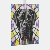 Groot Deens "Glas in lood" Glas Ornament (Voorkant Rechts)