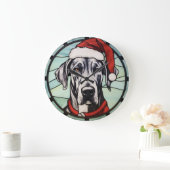 Groot Deens Glas in lood Kerst Grote Klok (Huis)