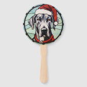 Groot Deens Glas in lood Kerst Handwaaier (Achterkant)