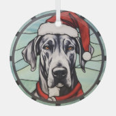 Groot Deens Glas in lood Kerst Ornament (Voorkant)