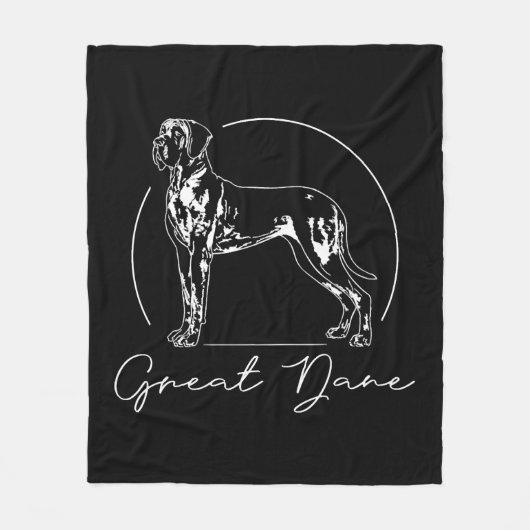 Groot Deens portret hond moeder Fleece Deken (Voorkant)