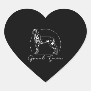 Groot Deens portret hond moeder Hart Sticker
