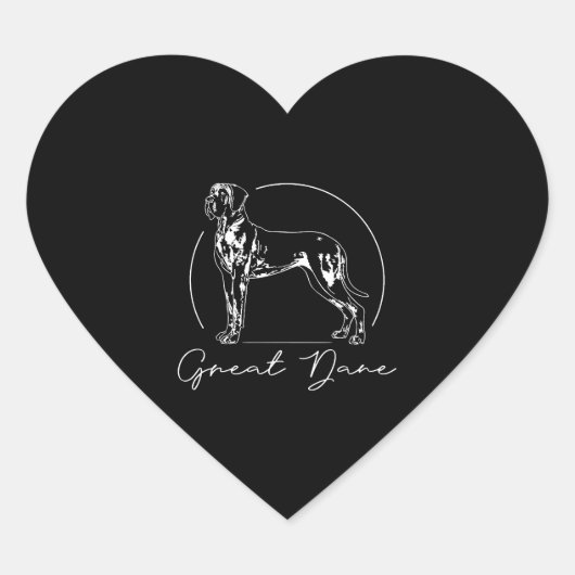 Groot Deens portret hond moeder Hart Sticker (Voorkant)
