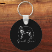 Groot Deens portret hond moeder Sleutelhanger (Voorkant)