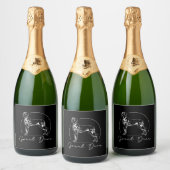 Groot Deens portret hond moeder Sparkling Wijnetiket (Flessen)