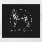 Groot Deens portret hond moeder Sparkling Wijnetiket (Enkel label)