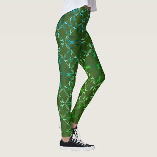 Groot Deens Silhouet en Typografie Patroon Leggings (Rechts)