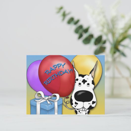 Groot Deens verjaardagsfeest Briefkaart (Staand voorkant)