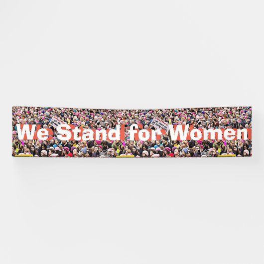 Groot demonstratieschema "Wij staan voor vrouwen" Spandoek (Horizontaal)