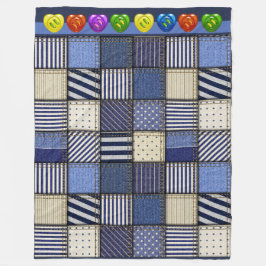 Groot denim patchwork Afbeelding Fleece Deken