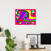 Groot design poster print levendige kleuren (Thuiskantoor)