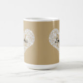 Groot diamanten hart, gouden monogram, script-naam koffiemok (Center)