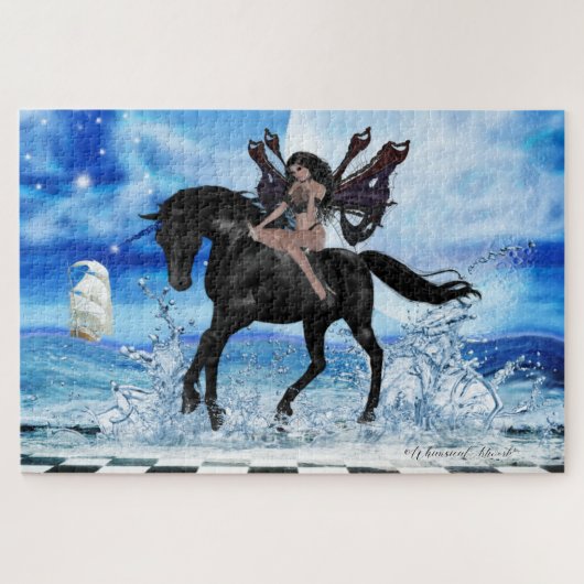 Groot - Donkere engel en zwarte unicorn Legpuzzel (Horizontaal)