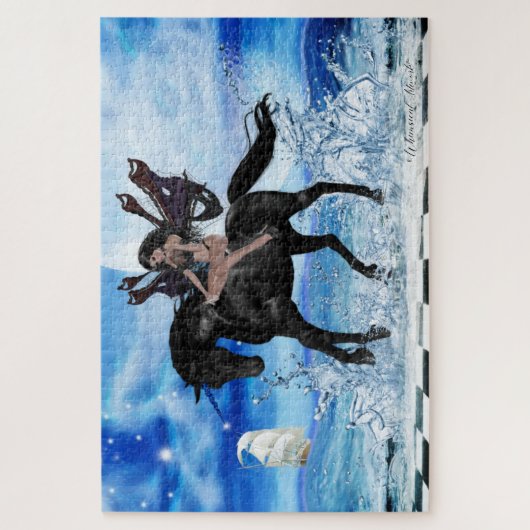 Groot - Donkere engel en zwarte unicorn Legpuzzel (Verticaal)