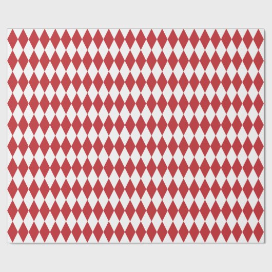 Groot donkerrood en wit Harlequin Wrapping Paper Cadeaupapier (Vlak)