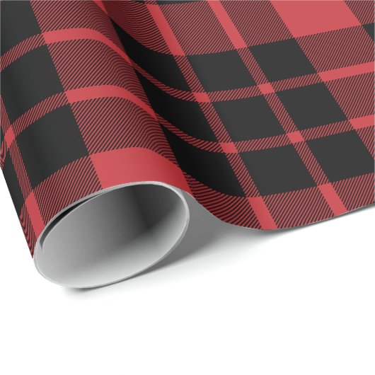 Groot donkerrood en zwart gepantserd omslagpapier cadeaupapier (Rol Hoek)
