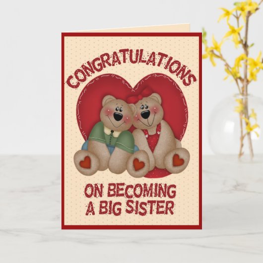 Groot draag Zuster Kaart (Gele Bloem)