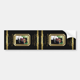 Groot duchess Gold Scroll Large Black Wine Label Bumpersticker