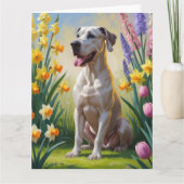 Groot Duitse Hond Lentebloemen Schilderij Kaart (Voorkant)