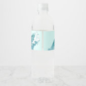 Groot één surfstrand verjaardagsfeestje gepersonal waterfles etiket (Achterkant)