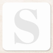Groot eenvoudig monogram Elk Initiaal licht grijs Kartonnen Onderzetters (Voorkant)