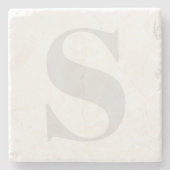 Groot eenvoudig monogram Elk Initiaal licht grijs Stenen Onderzetter (Voorkant)