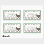 Groot Ei Kartonetiket met Botanische Kip en Eieren Rechthoekige Sticker (Vel)