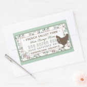 Groot Ei Kartonetiket met Botanische Kip en Eieren Rechthoekige Sticker (Envelop)