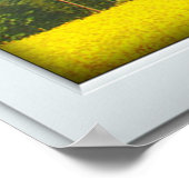 Groot eikenvenster met een Uitzicht illusie Poster (Hoek)