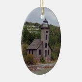 Groot-eiland East Channel vuurtoren ovalornament Keramisch Ornament (Rechts)