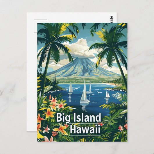 Groot eiland Hawaï tropisch Briefkaart (Voorkant / Achterkant)