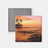 Groot Eiland, Hawaï. Zonsondergang, Big Island Haw Magneet (Voorkant / Achterkant)